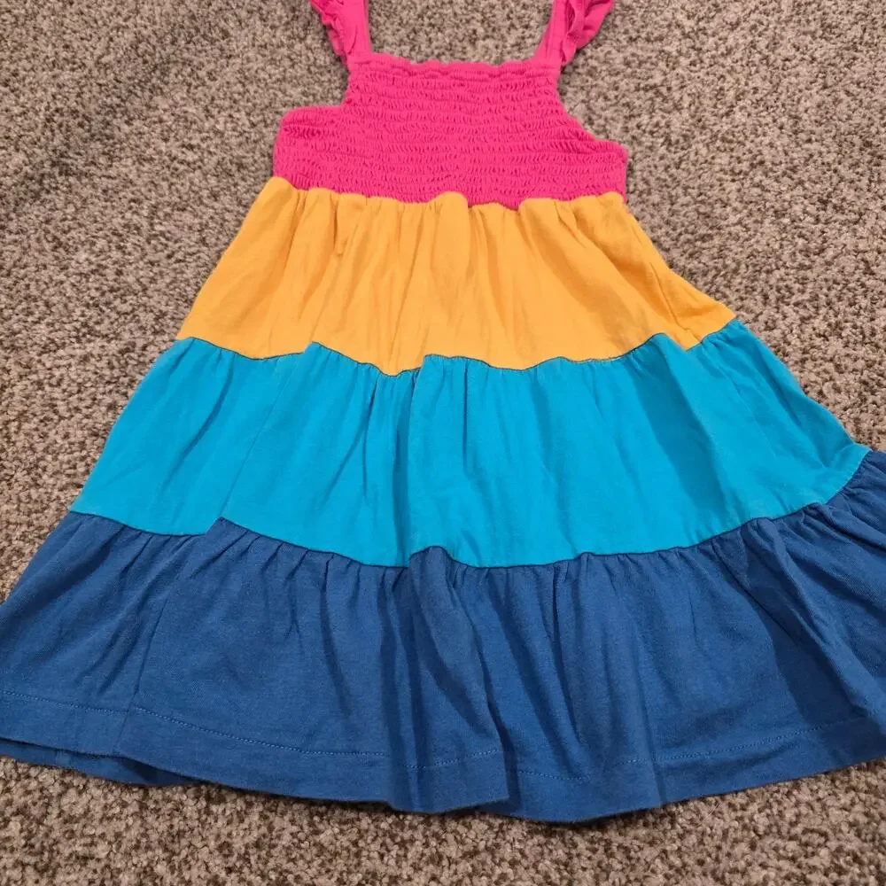 Toddler Girl's Tucker + Tate Colorful Striped Smock Top Tank Dress | Size 3